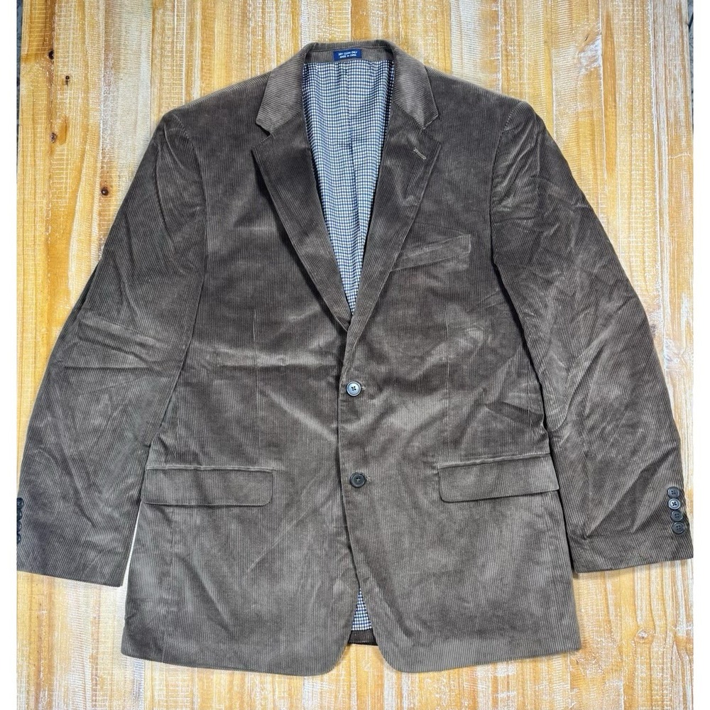 MEN'S SADDLEBRED SIZE 40R BROWN CORDUROY TWO-BUTTON BLAZER JACKET 100% Cotton B8
